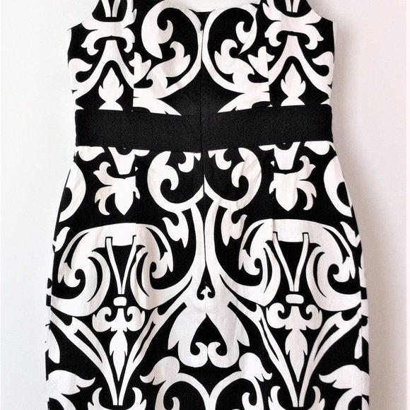 LONDON TIMES PETITES BLACK & WHITE PRINTED DRESS, 8P - Picture 5 of 7
